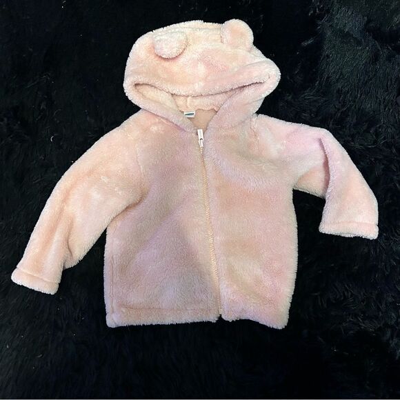 OLD NAVY pink osito hoodie jacket long sleeve zippered size 18-24 months - Picture 8 of 8